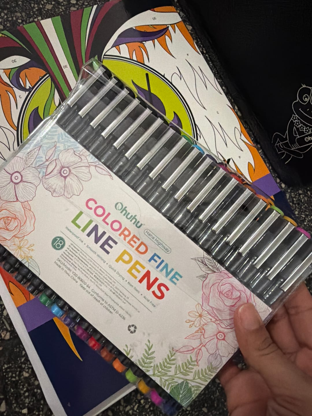 Customer photo review of Ohuhu Hana Highway Fineliner Drawing Pens,18 Pack