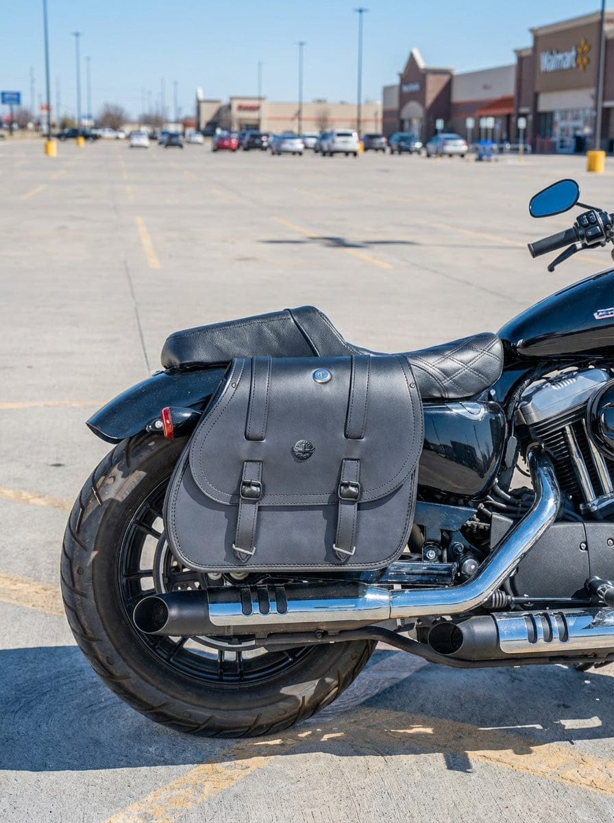 Customer photo review of 30L - Ghost Large Shock Cutout Motorcycle Saddlebags For Harley Sportster 1200 Iron XL1200NS