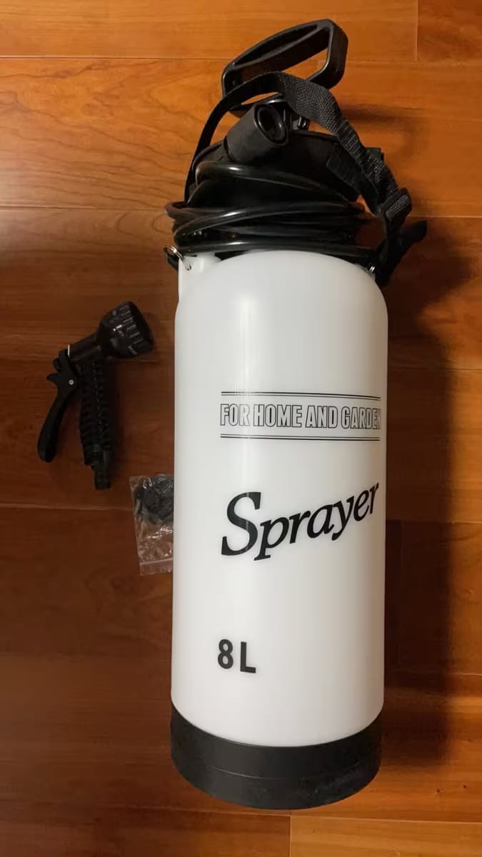 Customer photo review of Portable Manual Camping Shower – 3/5/8L Hand Pump with 3m Hose