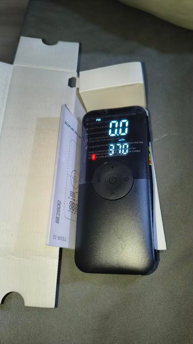 Customer photo review of Cordless Tire Inflator – Portable Digital Air Pump & Power Bank