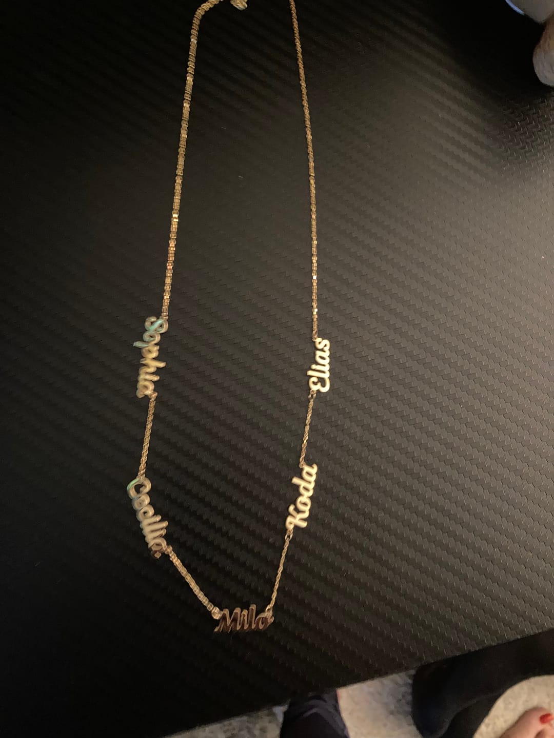 Customer photo review of Family Name Necklace