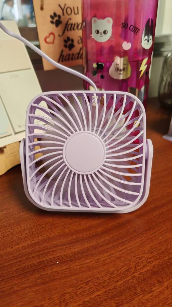 Customer photo review of USB Mini-Tischventilator – 10 cm Tragbarer 3-Stufen 360° Ventilator