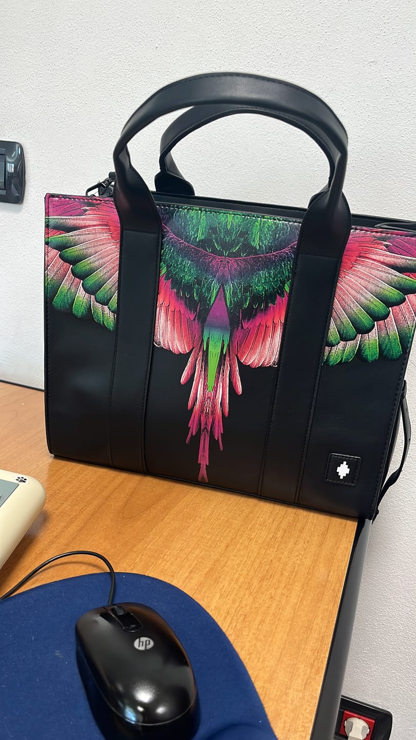 Customer photo review of Borsa donna MARCELO BURLON COUNTY OF MILAN ecopelle rosa wings nera