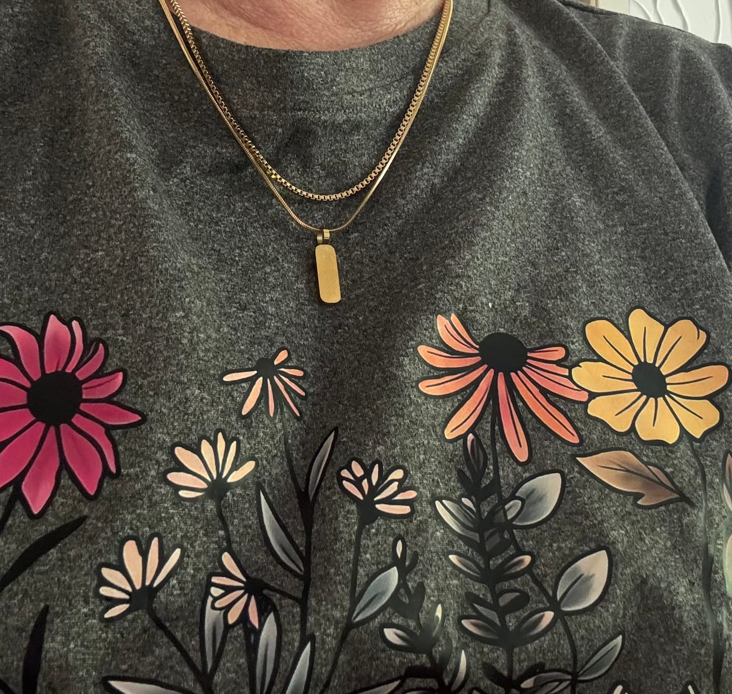 Customer photo review of Minimal Pendant Necklace Duo