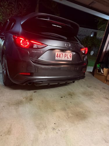 Customer photo review of Kuroi Style Rear Diffuser for Mazda 3 BN Hatch 2017-2018