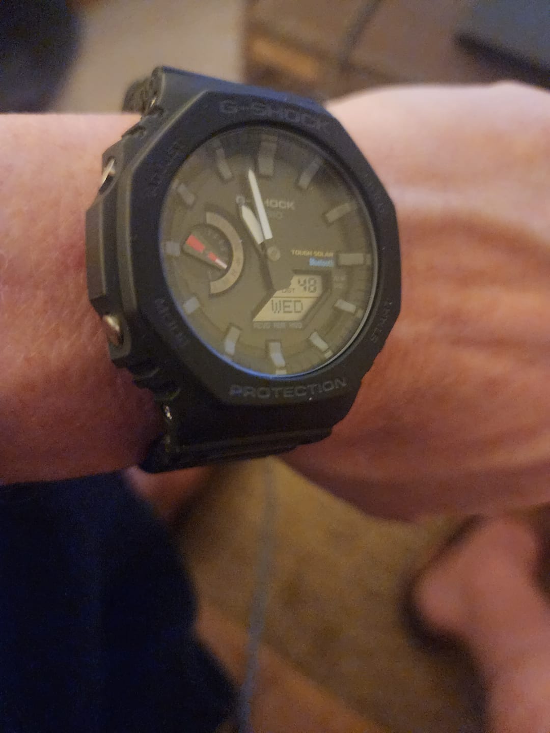 Customer photo review of Casio Men's Analog Digital Watch - G-Shock 2100 Series Alarm Resin Strap | GAB2100-1A