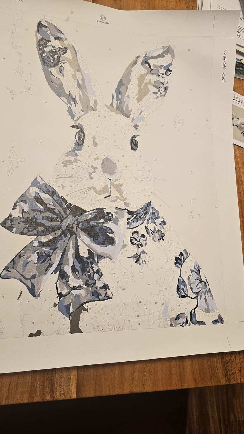 Customer photo review of Delft Blue Bunny | Paint by Number
