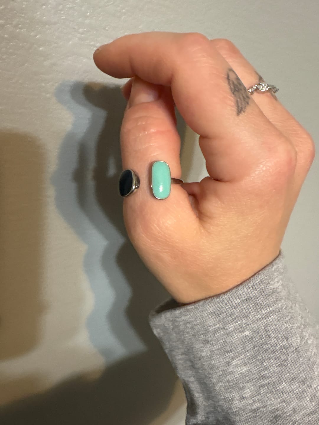 Customer photo review of Aquamarine Wrap Silver Ring