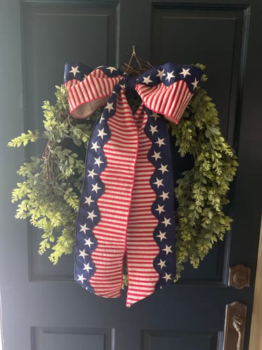 Customer photo review of Haven Americana Wreath Bow