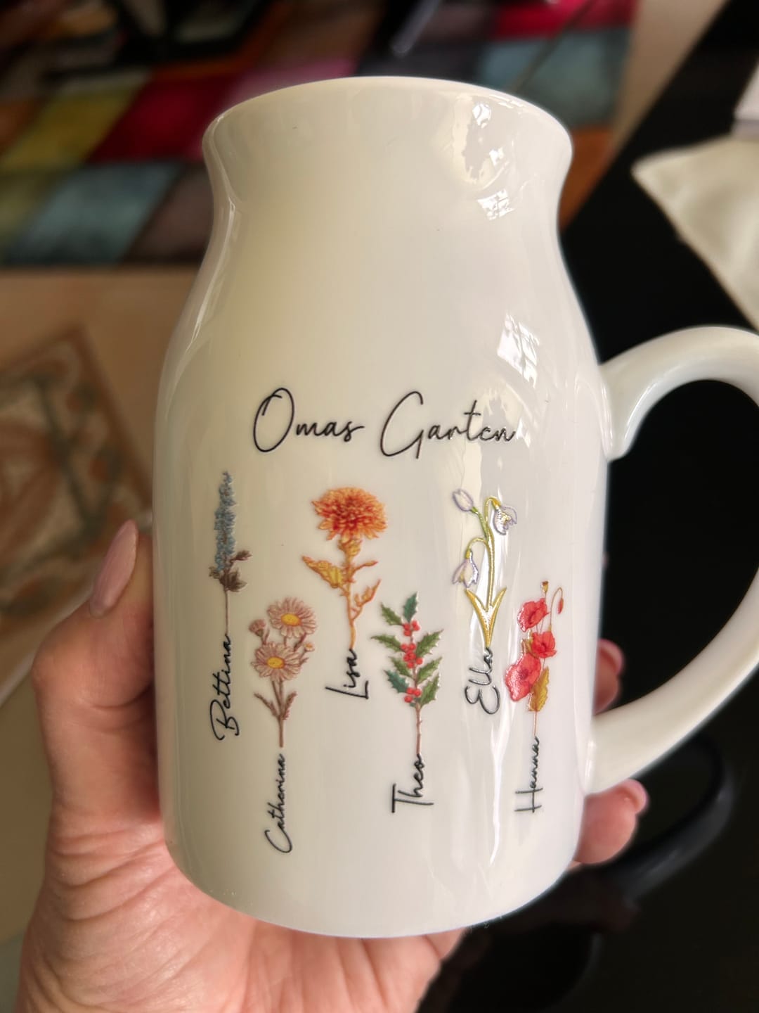 Customer photo review of Mamas Garten - Personalisierte Vase für Mama und Oma mit Geburtsblumen