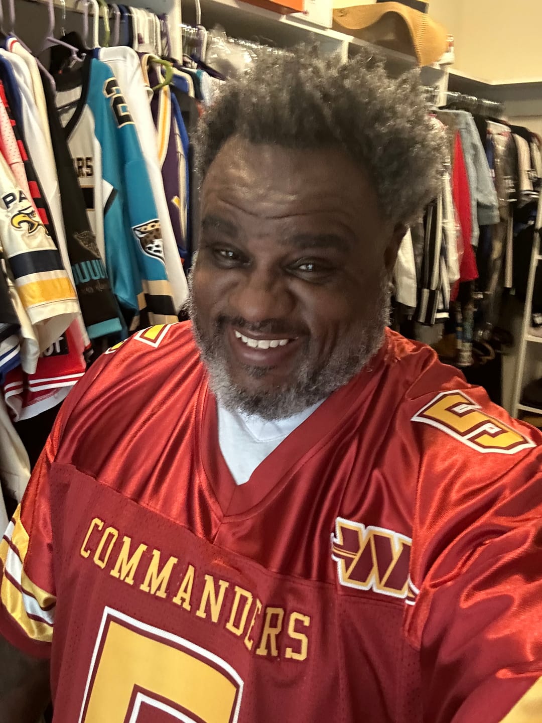 Customer photo review of Custom Burgundy Gold-White Classic Style Mesh Authentic Football Jersey