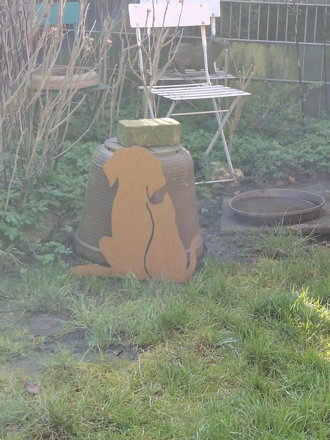 Customer photo review of Gartenstecker Katze sitzend
