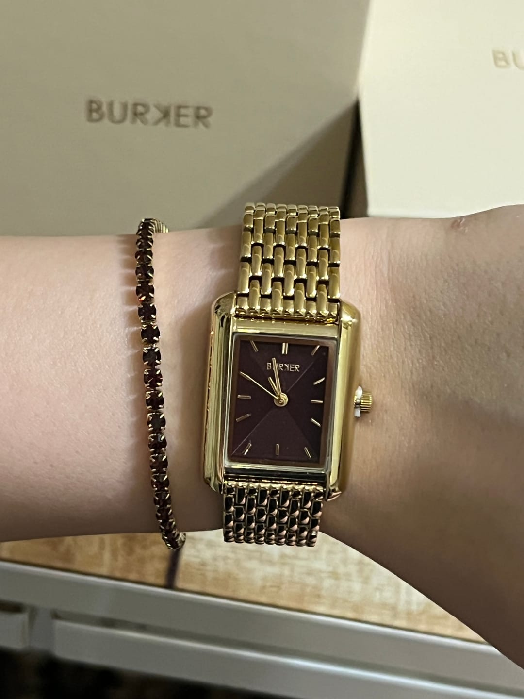 Customer photo review of Ava Gold Burgundy