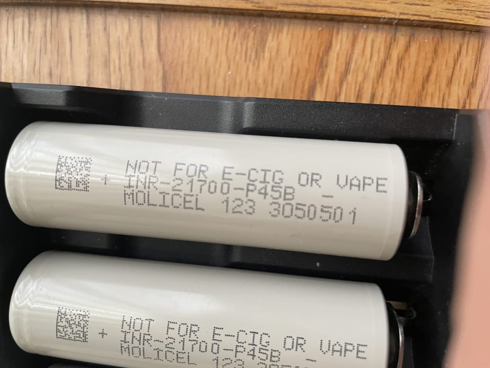 Customer photo review of Panasonic NCR18650GA 3450mAh 10A Battery