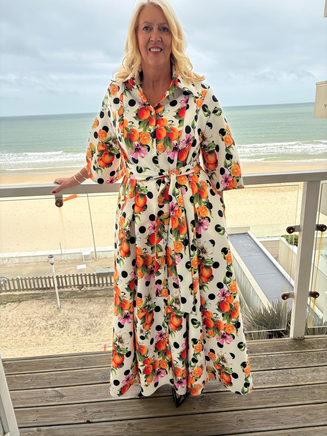 Customer photo review of Orange Punch Scuba Fabric