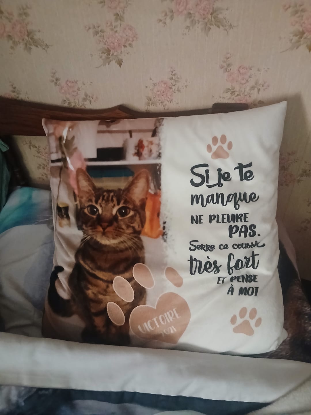 Customer photo review of Si je te manque - Coussin personnalisé