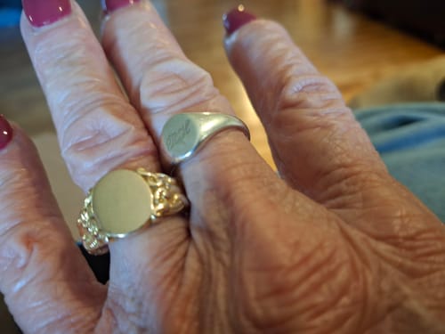 Customer photo review of Antique Heavy 14k Yellow Gold Incredible Flourishing Signet Ring 9.00