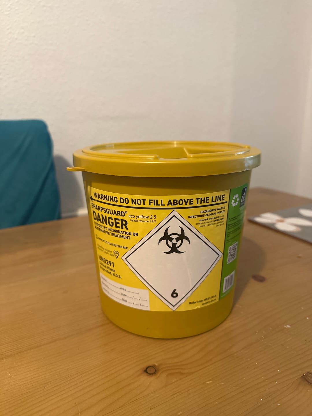 Customer photo review of Sharpsguard 2.5 Litre Yellow Sharps Bin