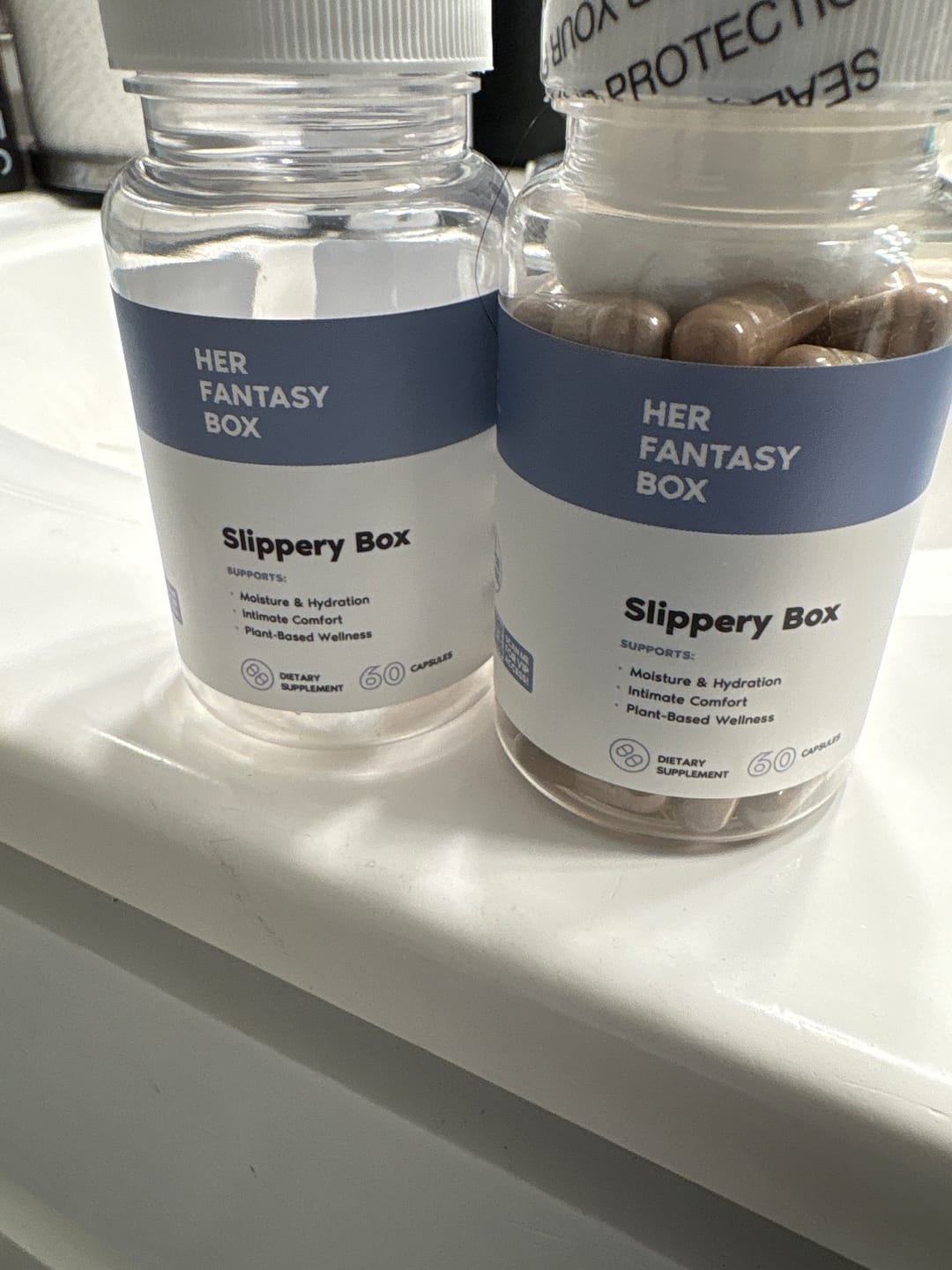 Customer photo review of Slippery Box - Extra Moisture Support Capsules