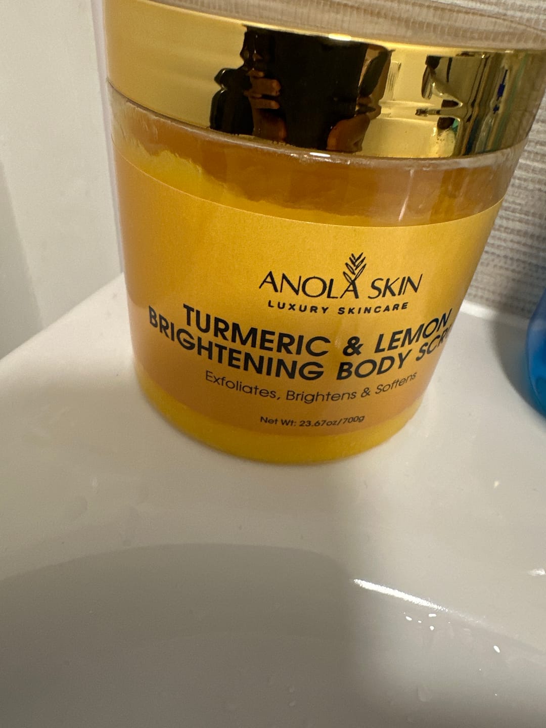 Customer photo review of Turmeric & Lemon Brightening Body Srub