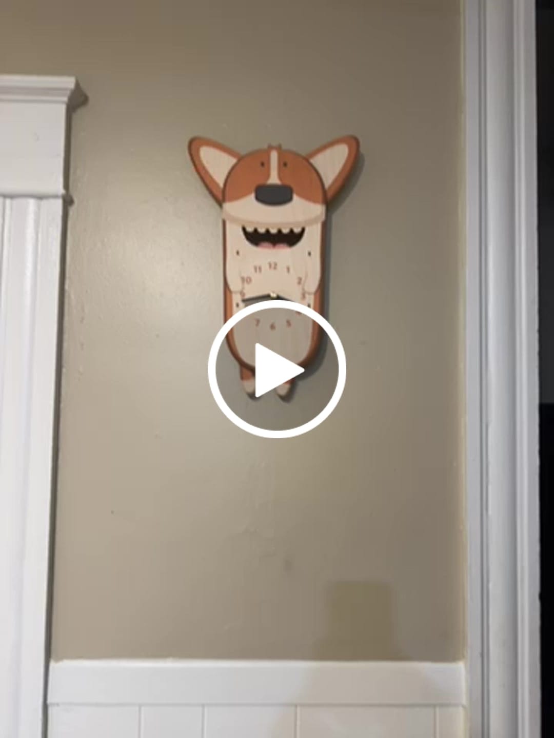 Customer video review of Butters the Corgi Pendulum Clock