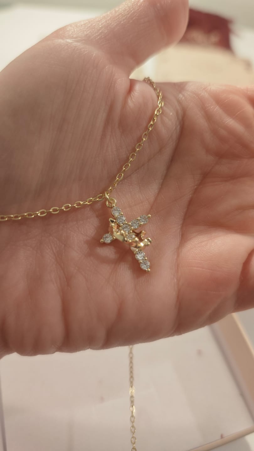 Customer photo review of Christianartworkshop Modern Crowned in Faith Cross Necklace, Earrings