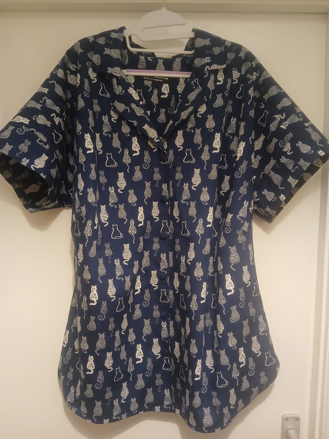 Customer photo review of Striped Cats Rose & Hubble Cotton Poplin Fabric