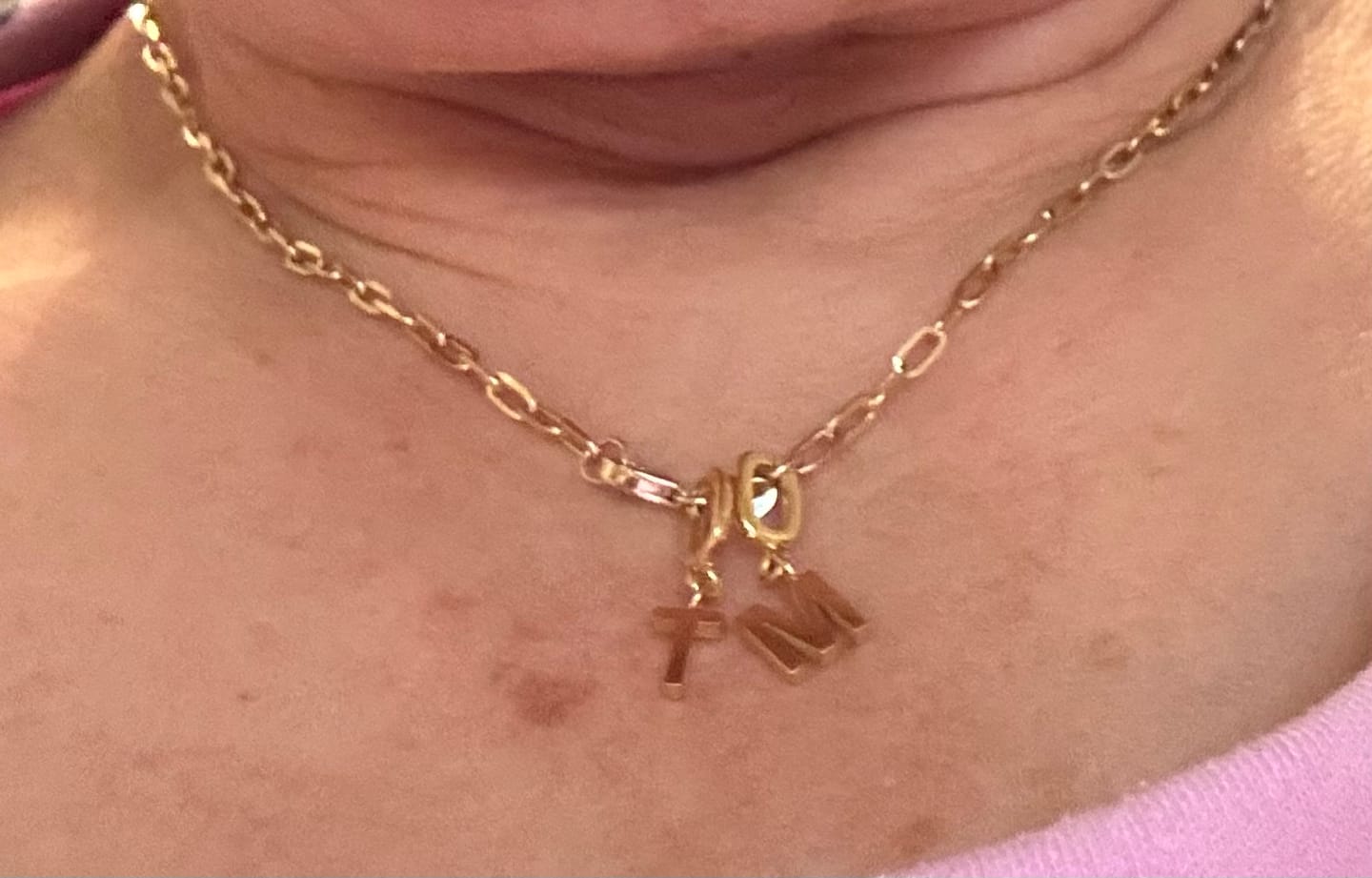 Customer photo review of Modern Letter Charms