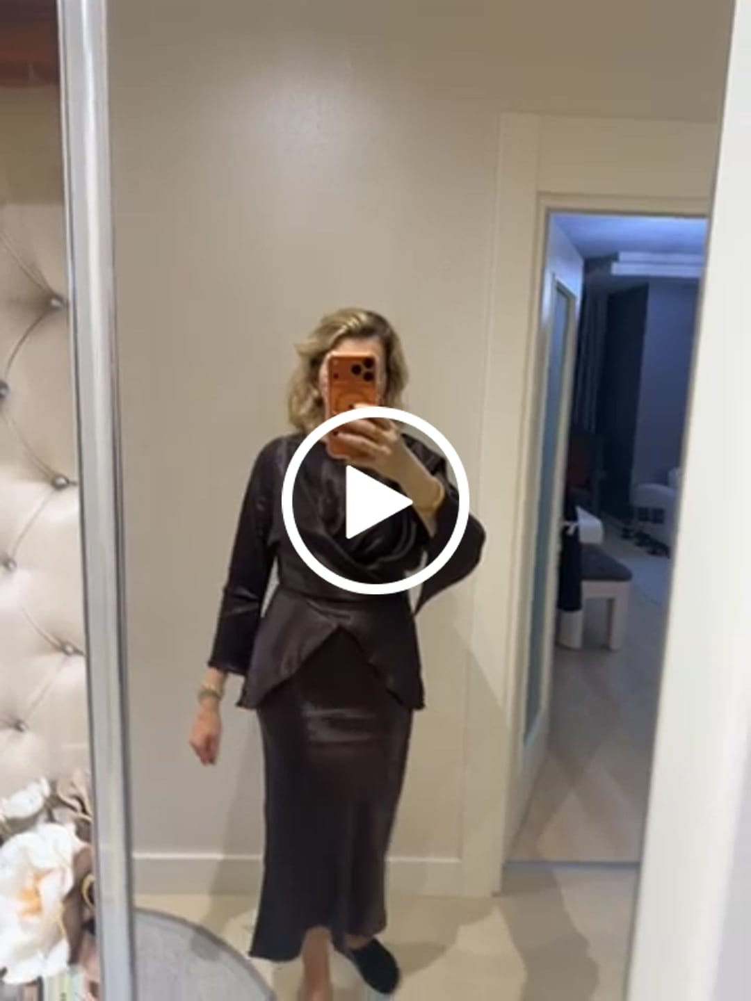 Customer video review of %100 RAYON SATEN IŞILTILI TAKIM KAHVE