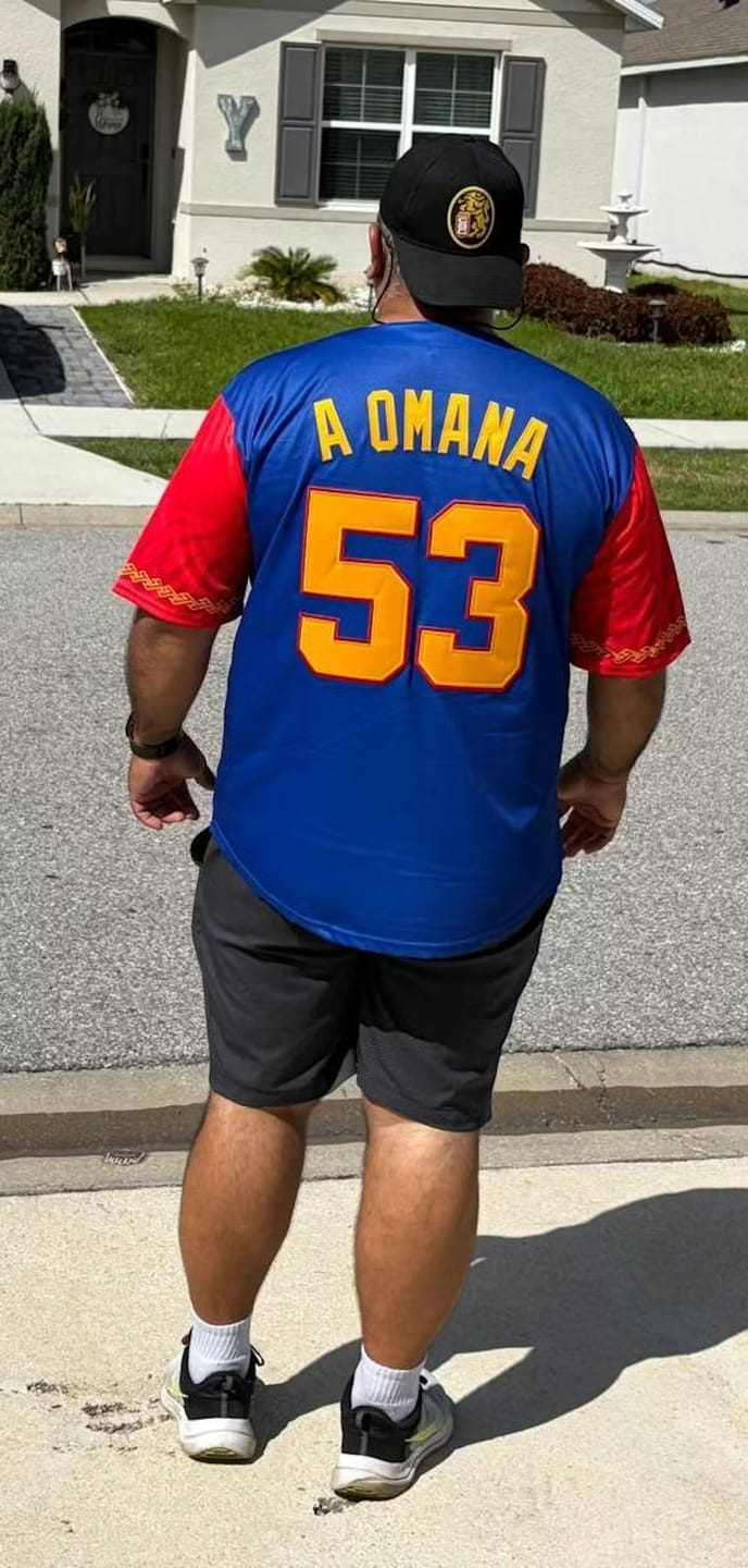 Customer photo review of Venezuela Heritage Custom Baseball Jersey