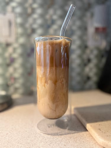 Customer photo review of FLUR Iced Coffee Glasses