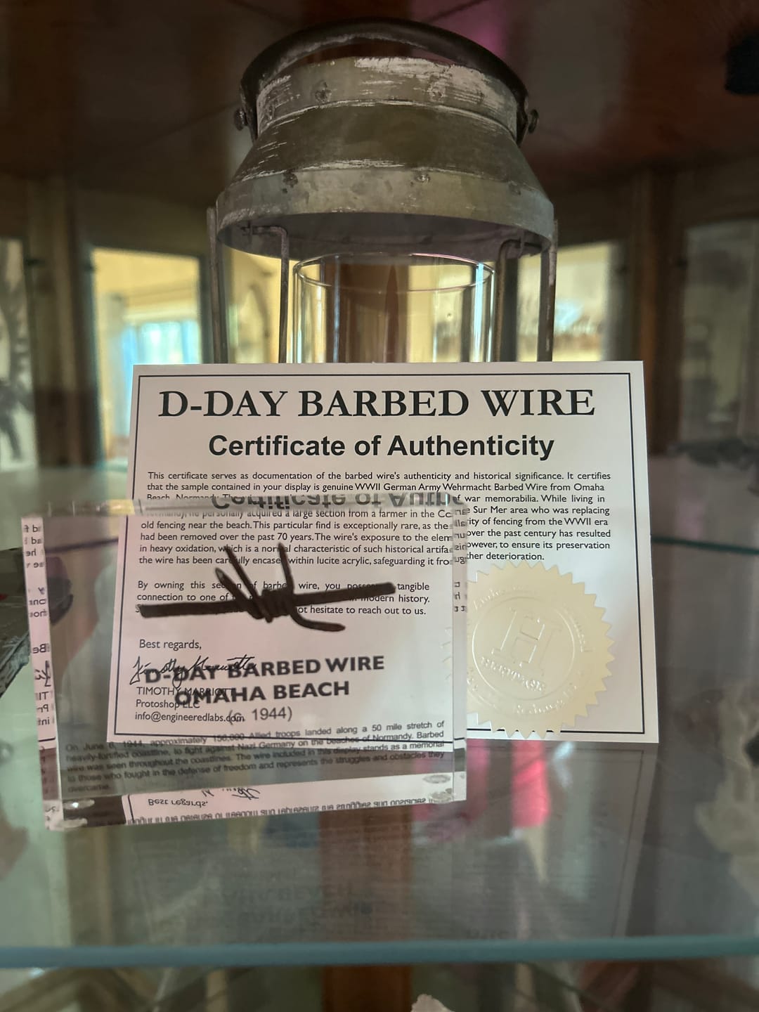 Customer photo review of D-Day Barbed Wire Artifact Display