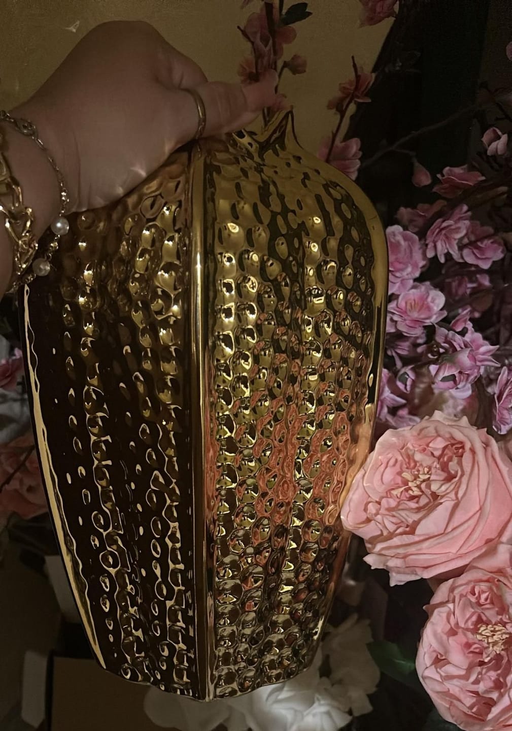 Customer photo review of Two size Gold  Elegant vase
