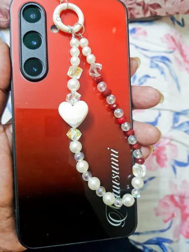 Customer photo review of Customize Name Gradient Glass Case Cover Red Wine For Samsung