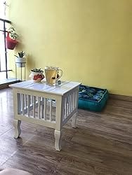 Customer photo review of Mango Wood Walnut Finish Handmade Carving Classic Side Table for Living Room