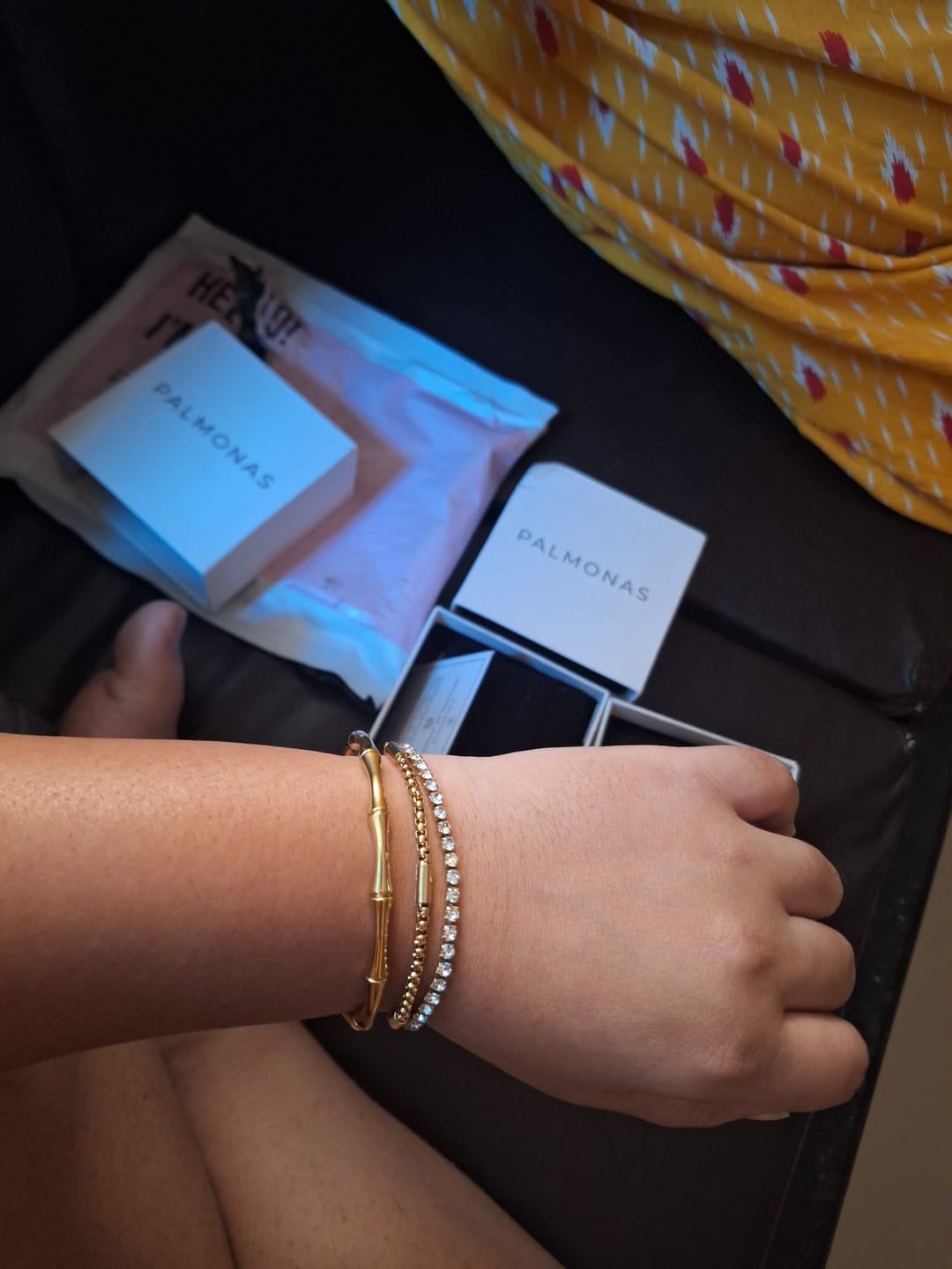 Customer photo review of Golden Glamour Layered Bracelet