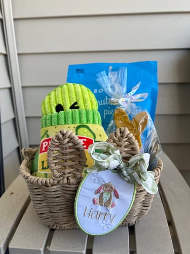 Customer photo review of Personalized Bunny Tag Easter Basket