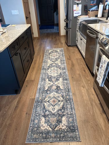 Customer photo review of Selene Washable Area Rug - Blue/Beige