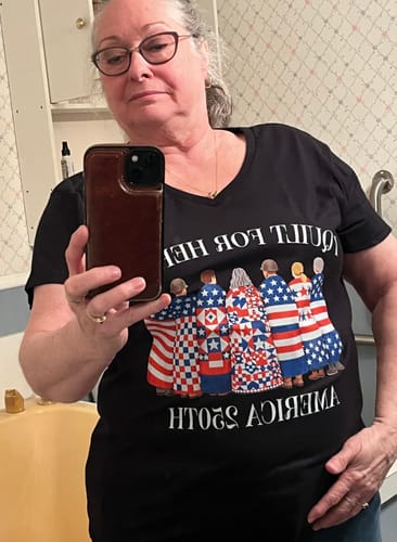 Customer photo review of Quilts of Honor Lady V-neck