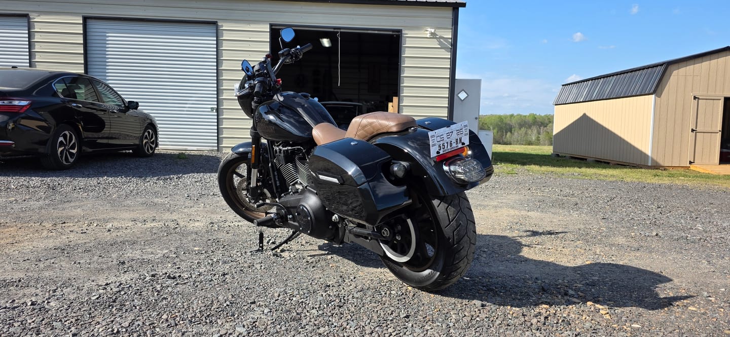 Customer photo review of 32L - Darkin Large Quick Mount Painted Hard Saddlebags for Harley Softail Low Rider S FXLRS
