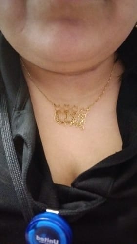 Customer photo review of Collar personalizado con nombre de gato