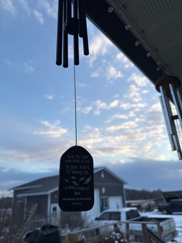 Customer photo review of In The Loving Memory Personalized Wind Chimes Gifts