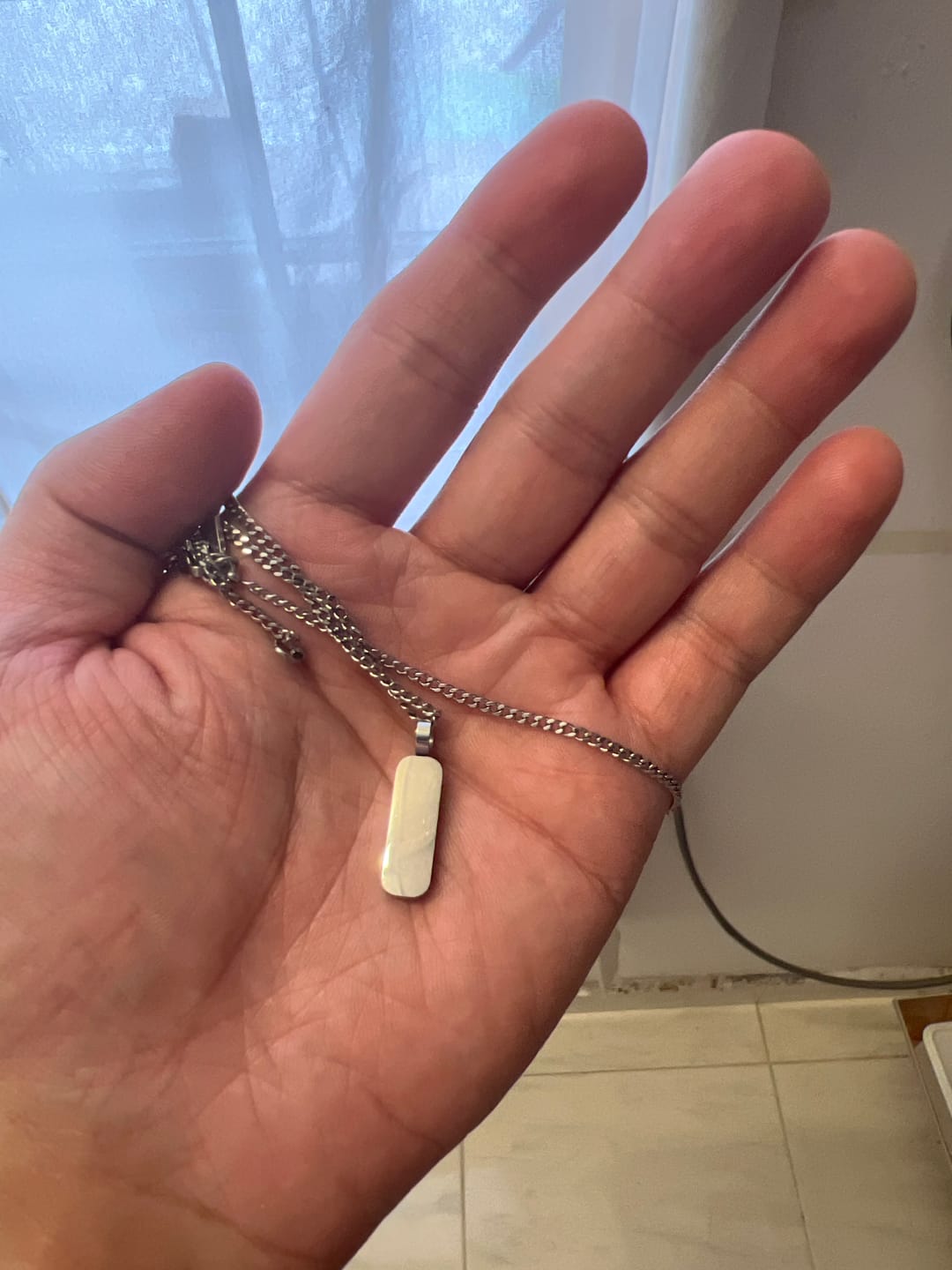 Customer photo review of Minimal Pendant & Curb Chain