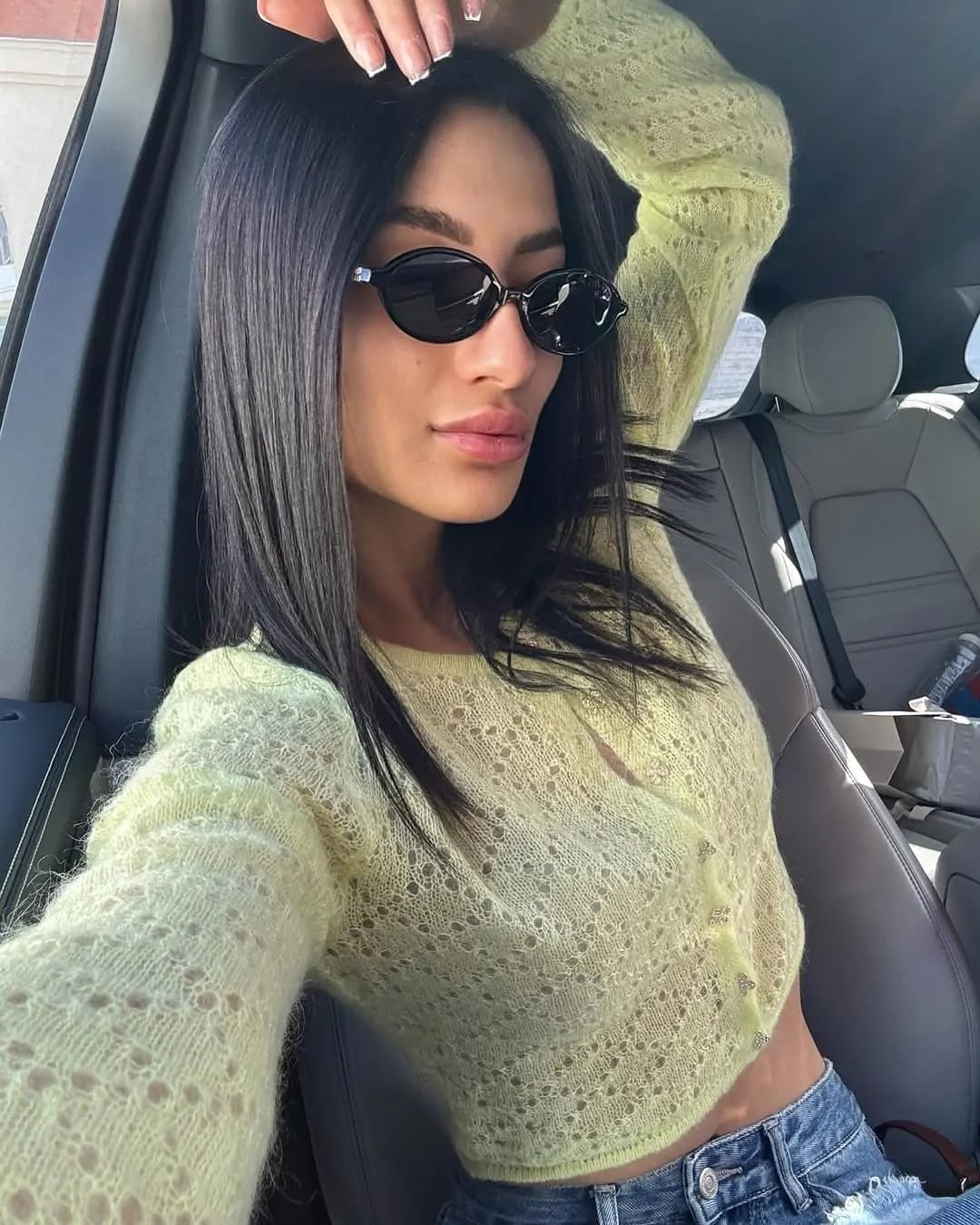 Customer photo review of Tessa Sheer Cropped Cardigan