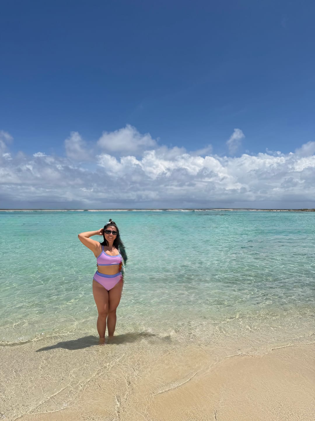 Customer photo review of TYLER Lavender Sporty Bikini Top