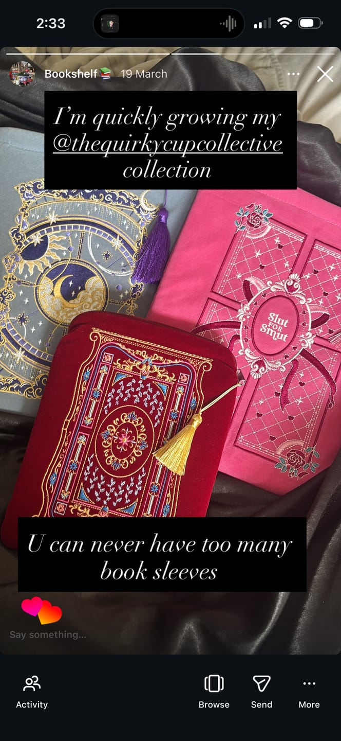 Customer photo review of Slut for Smut Book Sleeve - Pink