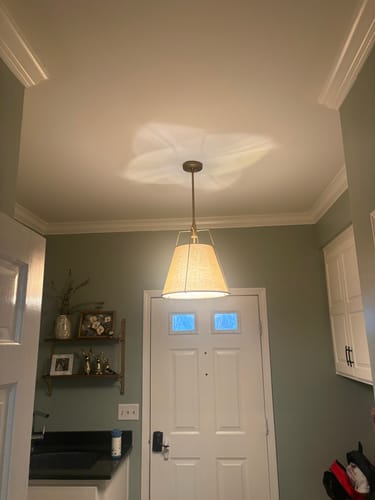 Customer photo review of Modern Linen Conical Drum Cage Pendant Light