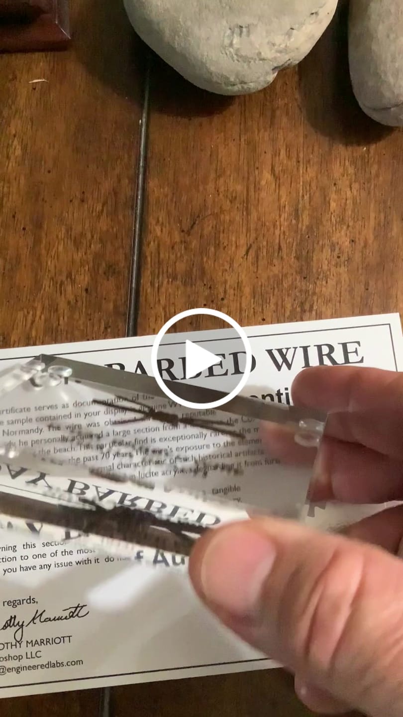 Customer video review of D-Day Barbed Wire Artifact Display
