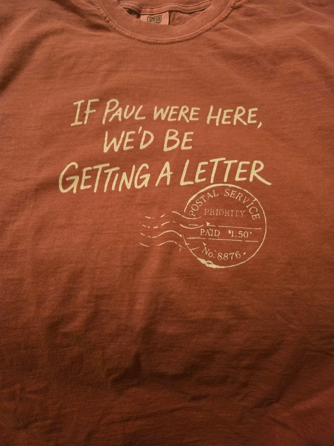 Customer photo review of Paul's Letter T-shirt