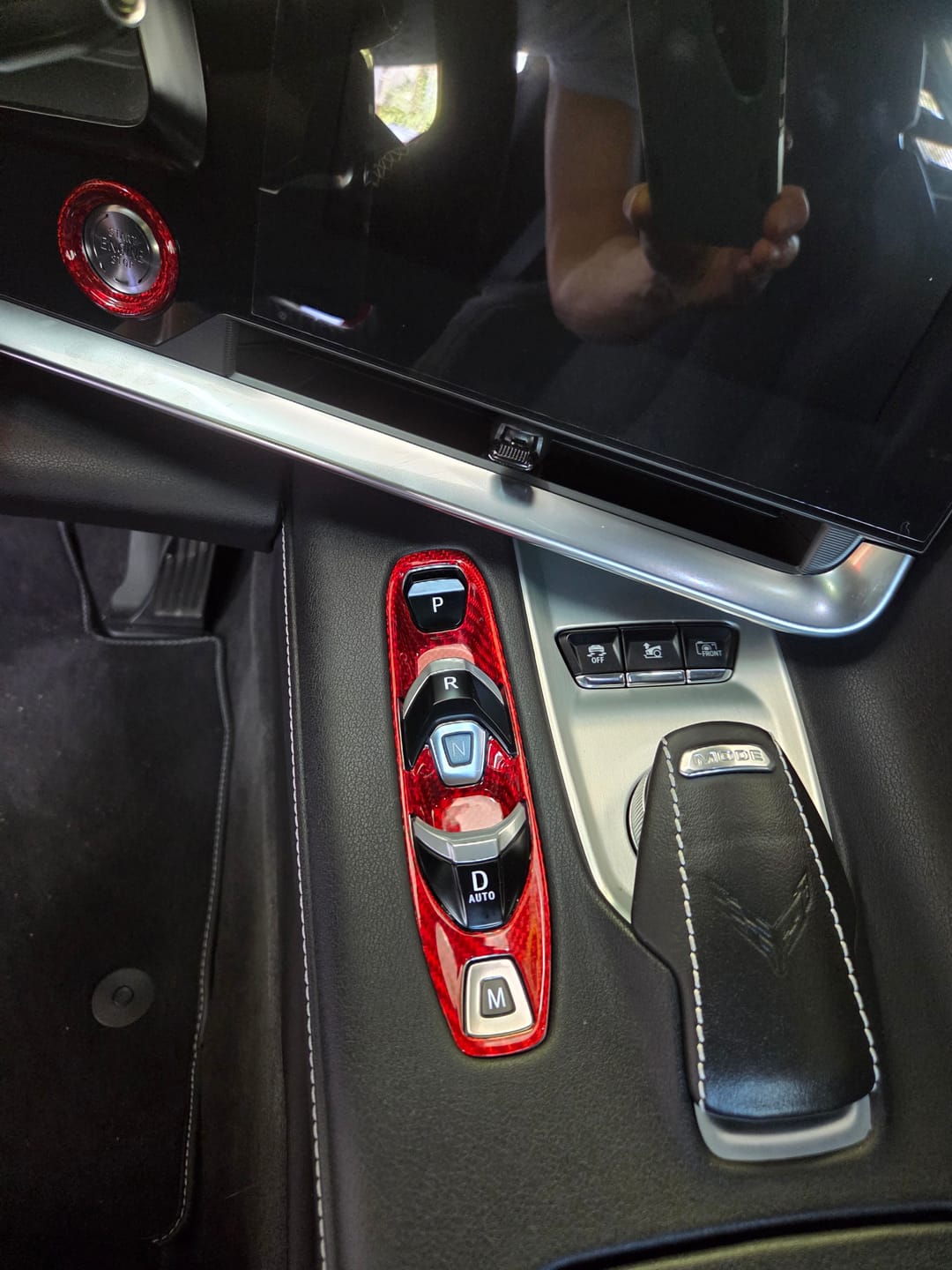 Customer photo review of C8 Corvette Real Carbon Fiber Gear Shift Trim Cover | Interior Upgrade (2020–2025)